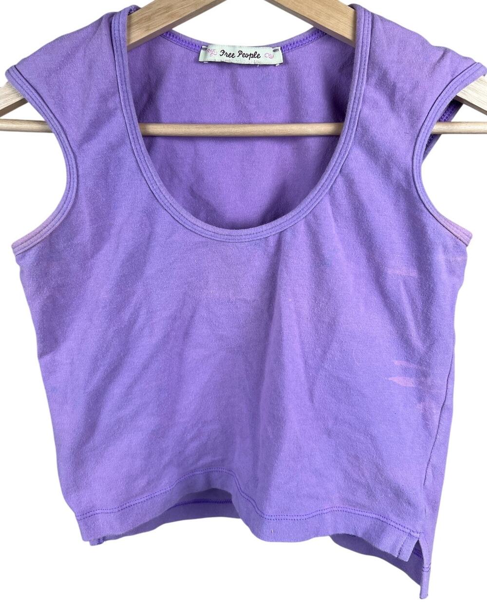 Free People Purple Women Tank Top *Minor Stains*